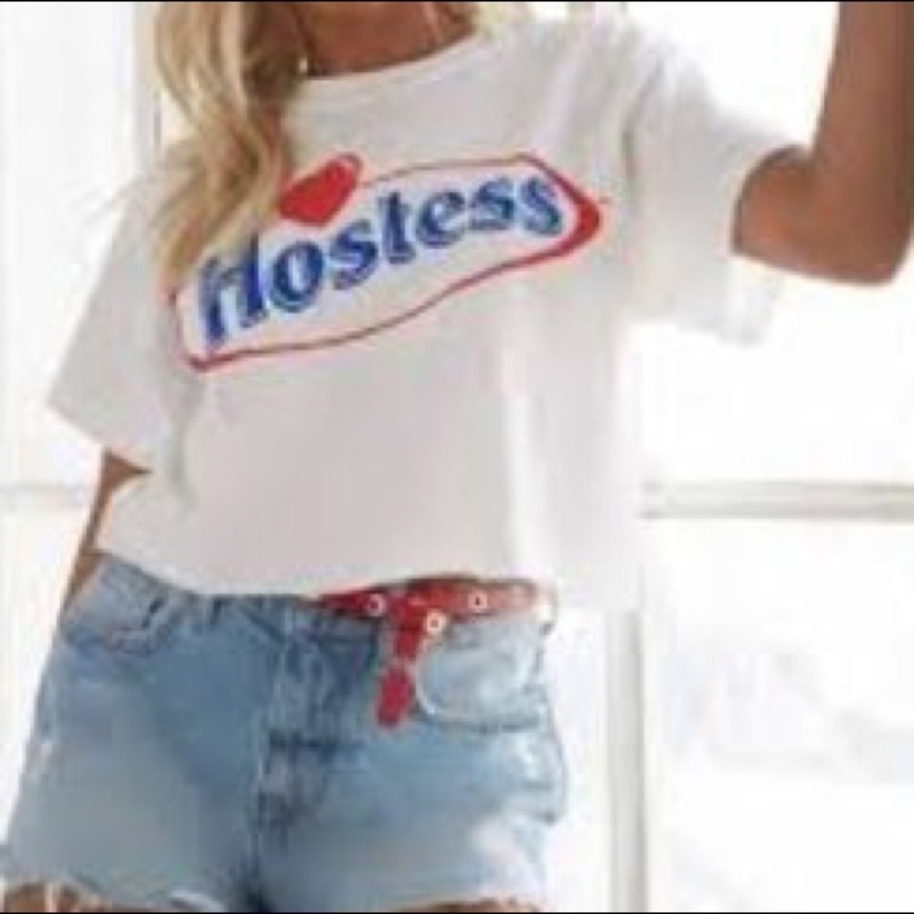 Forever 21 Girls White Hostess Crop Top